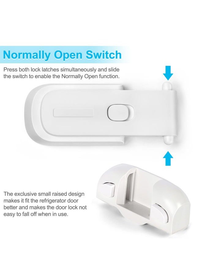 CLYMENE Refrigerator Fridge Freezer Door Lock for Kids, Child Proof Refrigerator Latch Lock to Keep Door Closed, No Tools Required and Easy Installation (White) - Image 4
