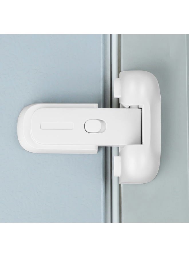 CLYMENE Refrigerator Fridge Freezer Door Lock for Kids, Child Proof Refrigerator Latch Lock to Keep Door Closed, No Tools Required and Easy Installation (White) - Image 1