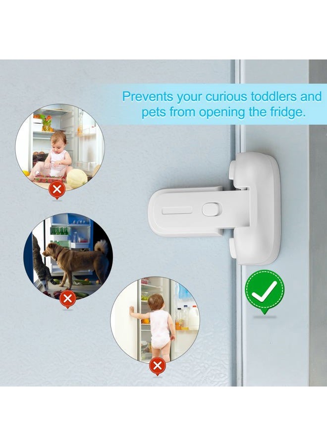 CLYMENE Refrigerator Fridge Freezer Door Lock for Kids, Child Proof Refrigerator Latch Lock to Keep Door Closed, No Tools Required and Easy Installation (White) - Image 5