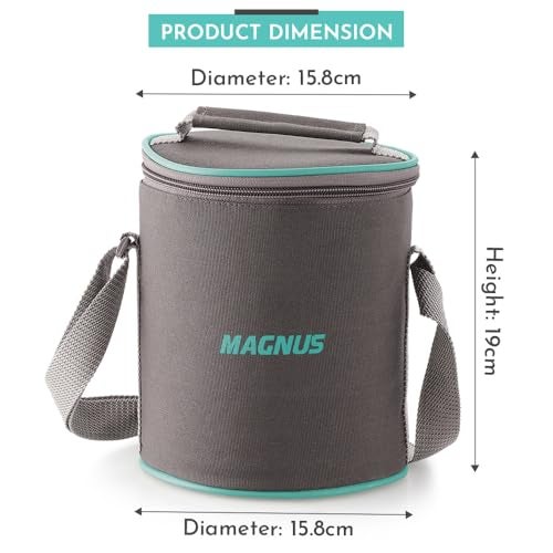 Magnus Glock Solid Glass Lunch Box with Vertical Pouch and Detachable Clip, Includes 3 Round Airtight, Leakproof, Microwave Safe Borosilicate Glass Containers, 400 ML Each - Premium Lunch Boxes - Image 3