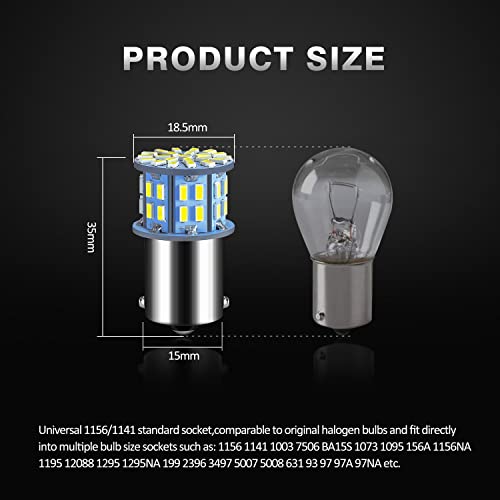 ACOHUIKE 1156 1141 1003 7506 BA15S LED Bulbs Super Bright 3014 50-SMD LED Replacement for 12 Volt RV Camper Trailer Boat Trunk Interior Lights (Cool White, 20) - Image 2