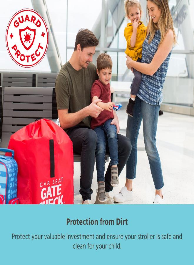 J.L. Childress J.L. Childress Gate Check Bag for Car Seats - Car Seat Travel Bag - Fits All Car Seats, Infant carriers & Booster Seats - Car Seat Bag for Air Travel - Red  - Image 3