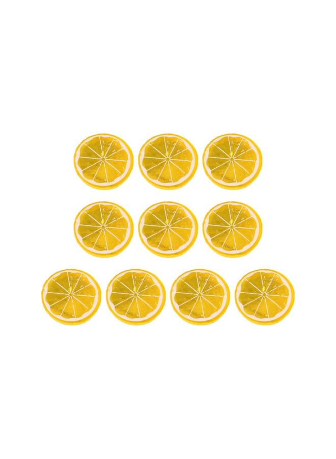 klarako 10pcs Simulation Lemon Slices Simulation Fruit Slices Artificial Lemon Slice Fake Lemons Slice for Party Kitchen Wedding Decoration (Yellow)  - Image 1