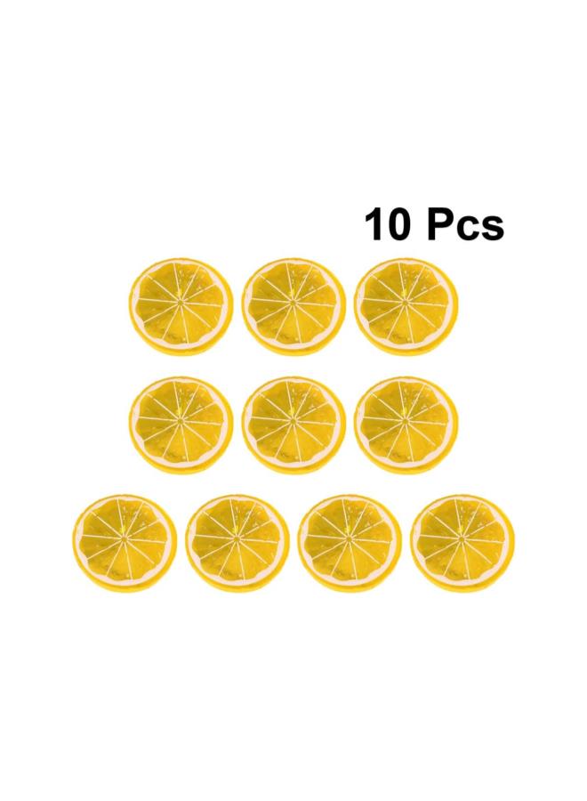 klarako 10pcs Simulation Lemon Slices Simulation Fruit Slices Artificial Lemon Slice Fake Lemons Slice for Party Kitchen Wedding Decoration (Yellow)  - Image 2