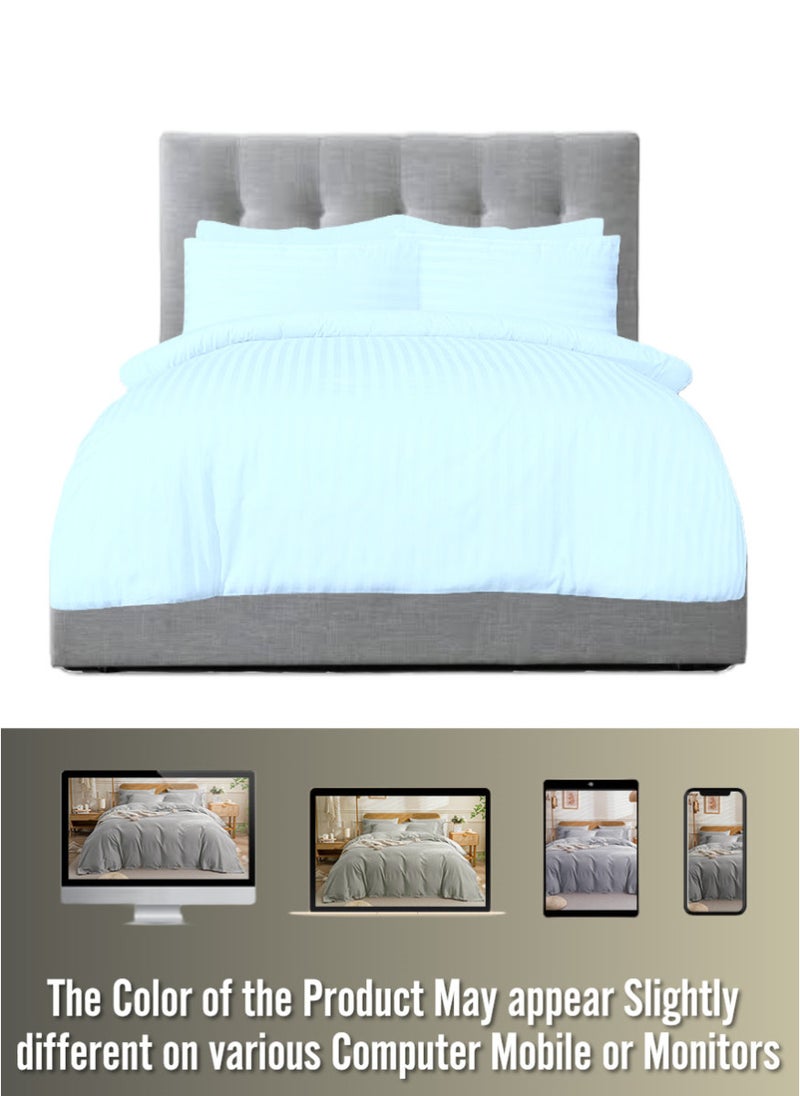 Blueberry 6 Pieces King Size Duvet Cover Set - Includes 1 Duvet Cover (220x240cm), 1 Fitted Sheet (180x200+30cm), 4 Pillow Cases - Image 3