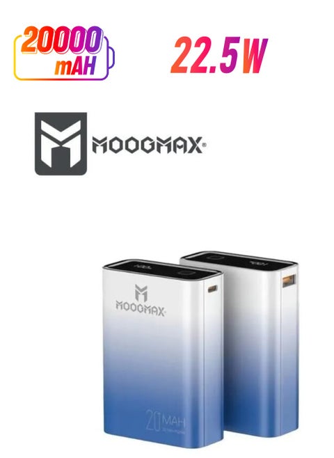 20000 mAh Marvel Power Bank  22.5W Unique Design And Small Size Two Ports (Type-C) and (USB-A) That Support Fast Charging, a Digital Display Screen