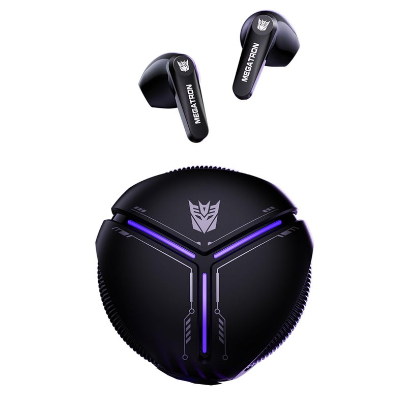 Transformers TFT30 Bluetooth TWS Wireless Earbuds with Energy Core Design Passive Noise Cancelling SemiinEar Cool HiFi HD Calling Music Game Modes Low Latency Sports Earphones Black Megatron - Image 2