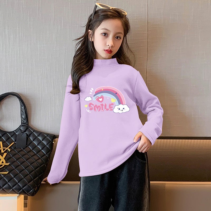 Y2414# Children And Girls Cute Printed New Long Sleeve Styline Fashionable Small And Medium-Sized Children'S Boys And Girls Leisure T-Shirt - Image 5