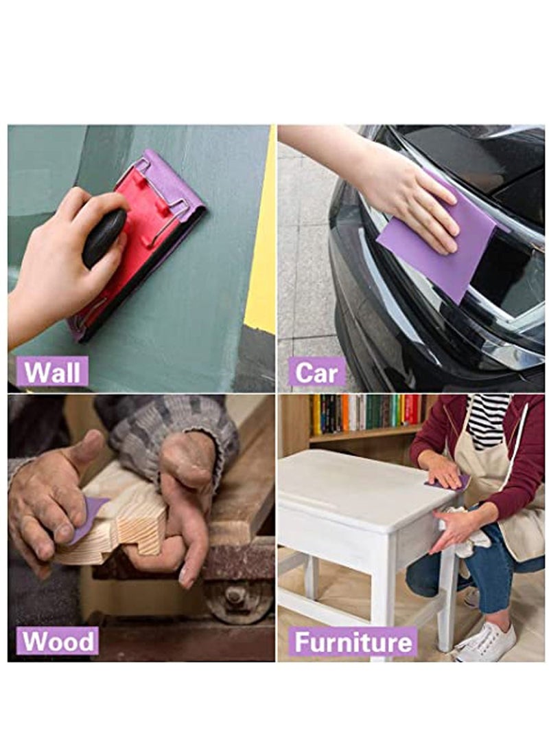 كاست ويف 10 حزم ورق صنفرة 400 حصى ، ورق رملي أبيض عالي الأداء من الألومينا Abra sive لتشطيب الأثاث الخشبي ، طحن المعادن ، تلميع السيارات - Image 2