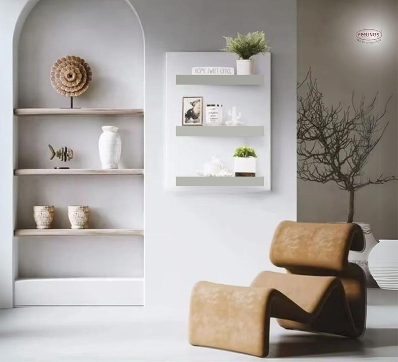 FEELINGS Wall Shelf, Floating Rectangular, 40cm (GREY) - Image 2