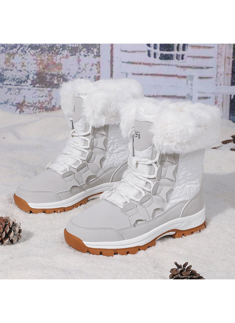 Generic Kids Outdoor Fleece-Lined Snow Boots Warm Non-Slip Casual Cotton Boots For Boys And Girls New Arrival Winter Special Edition White [snow boots] 
