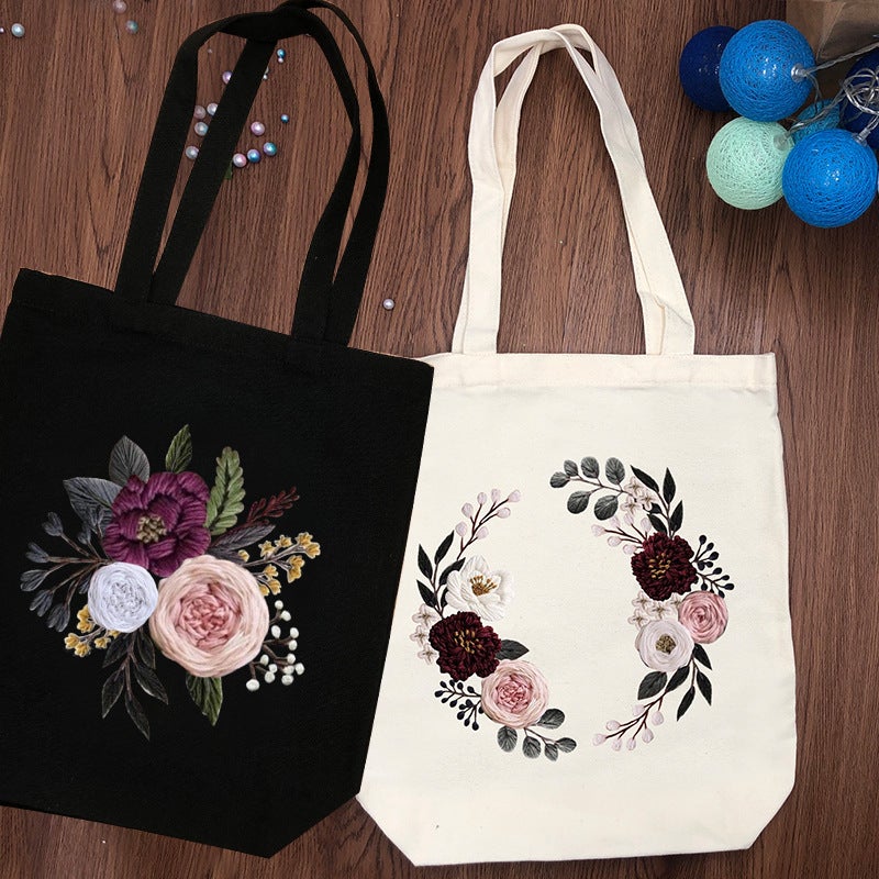 Original-Embroidery Canvas Bag Diy Material Bag Student Cloth Bag Shoulder Manual Beginner Material Bag Kit Su Embroidery - Image 3