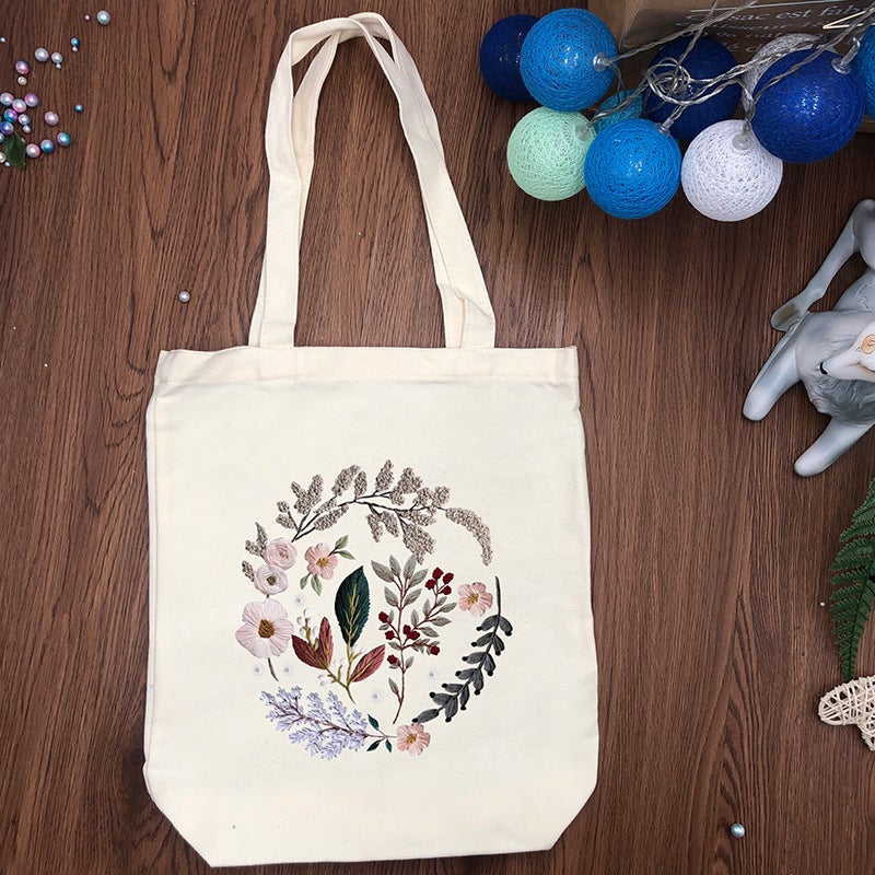 Original-Embroidery Canvas Bag Diy Material Bag Student Cloth Bag Shoulder Manual Beginner Material Bag Kit Su Embroidery - Image 1