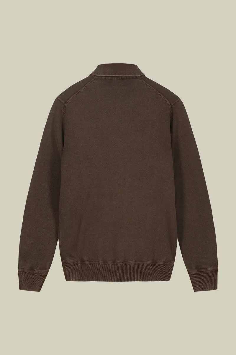 Doppelganger Brown Men's long-sleeved polo shirt in 100% cotton - Brown for Men | Best Price UAE