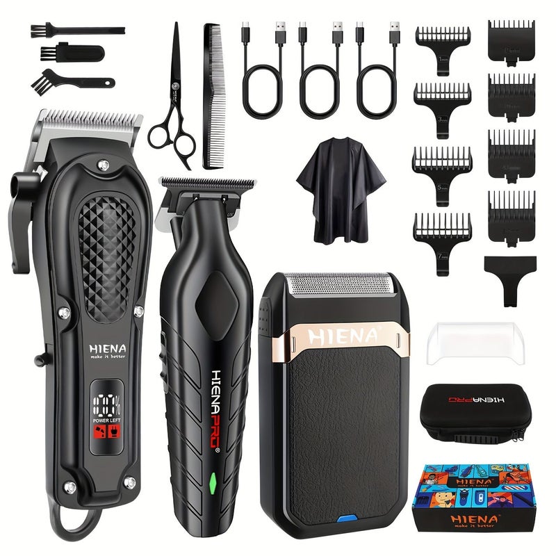 Hiena Pro Two Piece Set Barber Hair Clipper Shaver Wireless Lithium Battery Men - Image 2