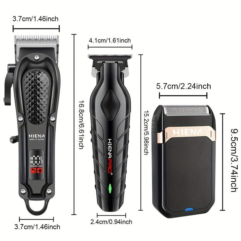 Hiena Pro Two Piece Set Barber Hair Clipper Shaver Wireless Lithium Battery Men - Image 5