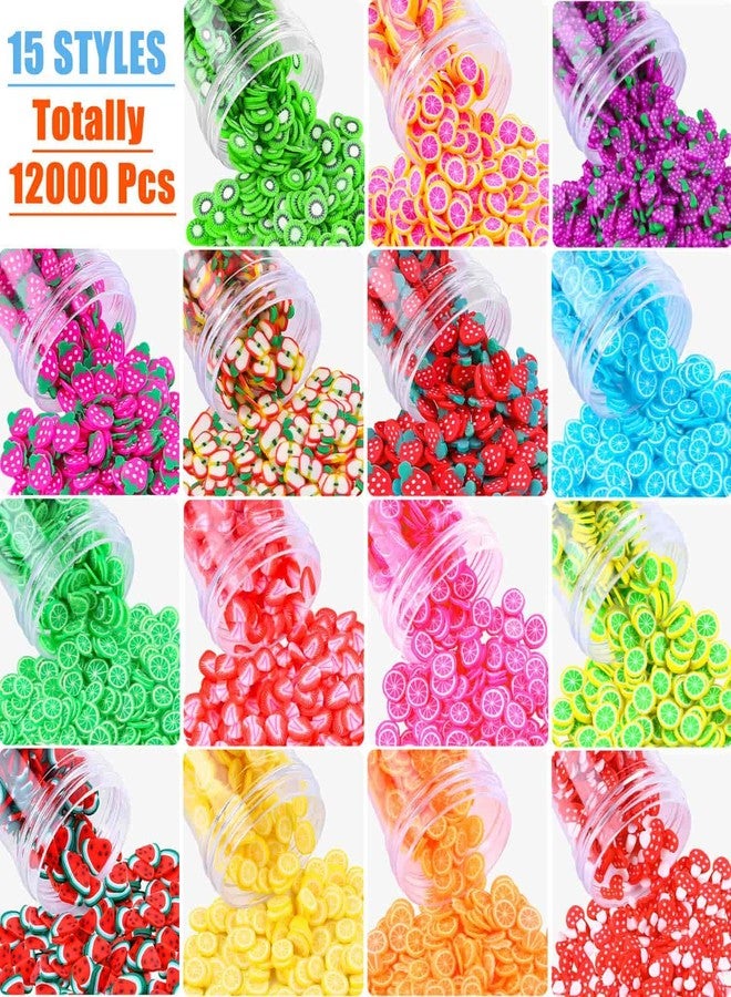 Acejoz 12000 Pcs 15 Styles Assorted Fimo Slices for DIY Slime, Nail Art, Lip Gloss & Cellphone Decorations - Image 2