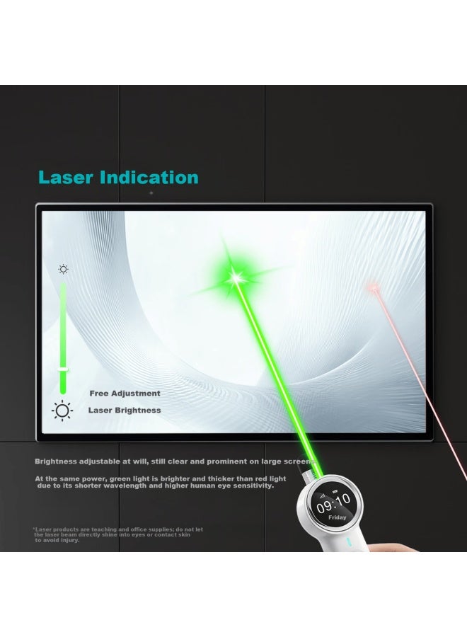 Asing A32 Se High Power Adjustable Green Laser Pointer With Time Display Countdown Projection Pen Large Conference Indicator Led Lcd Screen Telescopic Teaching Pointer And Page Turner - Image 1