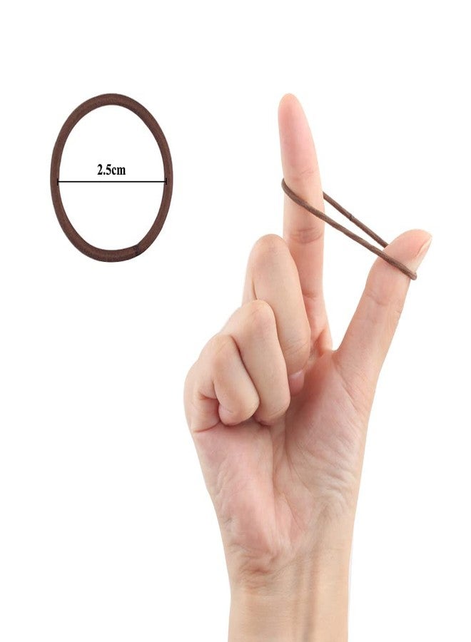 Joyeah 200 Pieces No Crease Elastic Hair Ties,2.5 cm in Diameter Small Hair Elastics,Baby hair Ponytail Holders for Women,Girls and Kids(2 mm x 2.5 cm, Brown) - Image 3