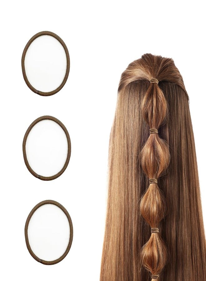Joyeah 200 Pieces No Crease Elastic Hair Ties,2.5 cm in Diameter Small Hair Elastics,Baby hair Ponytail Holders for Women,Girls and Kids(2 mm x 2.5 cm, Brown) - Image 5