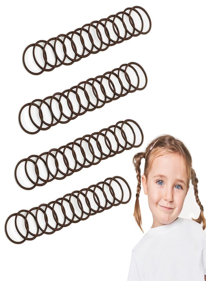 Joyeah 200 Pieces No Crease Elastic Hair Ties,2.5 cm in Diameter Small Hair Elastics,Baby hair Ponytail Holders for Women,Girls and Kids(2 mm x 2.5 cm, Brown) - Image 1