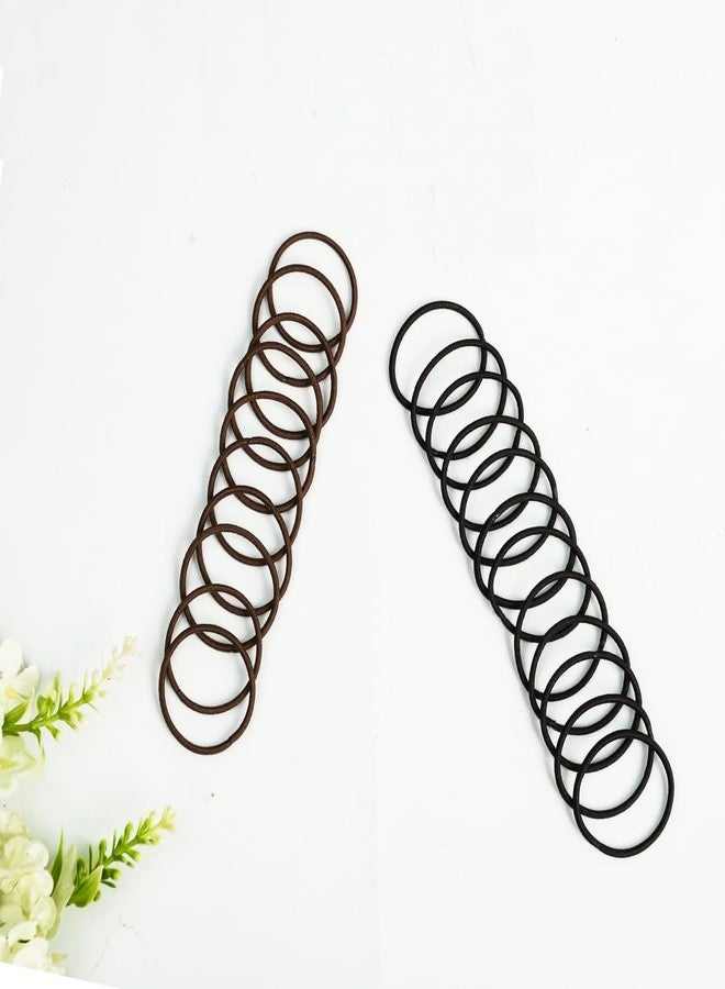 Joyeah 200 Pieces No Crease Elastic Hair Ties,2.5 cm in Diameter Small Hair Elastics,Baby hair Ponytail Holders for Women,Girls and Kids(2 mm x 2.5 cm, Brown) - Image 2