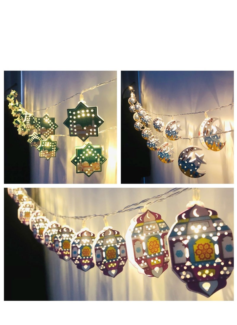 Y&D String Lights For Eid Ramadan Decorations Mubarak Ramadan Moon Star Lantern Lamp,Curtain String Lights with 3m  20 Lighting Modes for Home Outdoor  Bedroom  Wedding  Garden Decorations  - Image 2