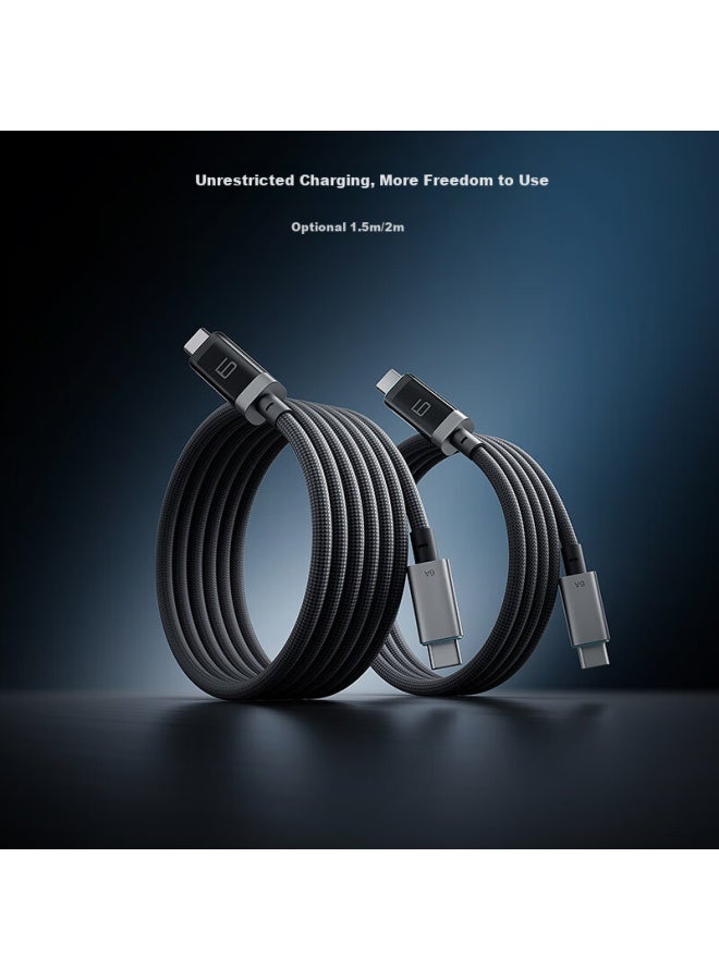 Cuktech Cooltech 6Th Generation Braided Digital Display Power Line 240W Data Cable Type-C Charging Cable 6A Fast Charging For Apple 16/Xiaomi/Huawei Smartphones Tablets Laptops 1.5M - Image 4