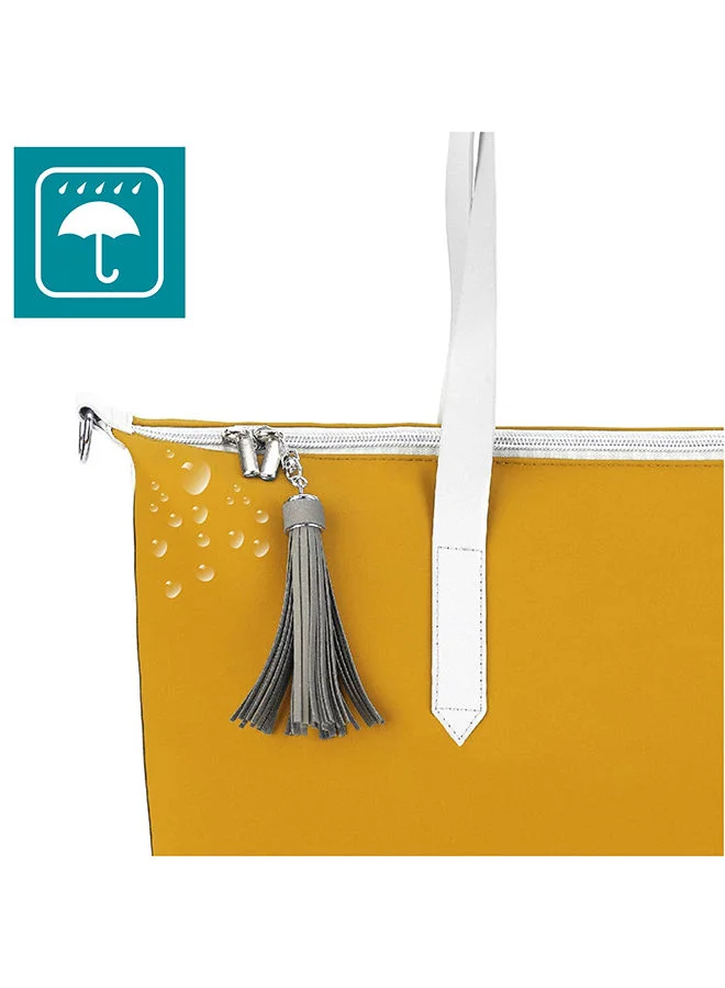 بيبي موف Changing Bag Le Champ Elysees In Saffron, Ample Storage Space To Accommodate All Baby Essentials, Including Diapers, Bottles, And Personal Items, Multiple Compartments, Insulated Bottle Holder, Adjustable Straps