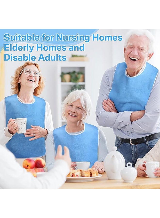 قطعتان مريلتان للكبار لتناول الطعام، واقيات ملابس قابلة للغسل وإعادة الاستخدام مضادة للاتساخ، مرايل للكبار للرجال والنساء وكبار السن وذوي الاحتياجات، لحماية الملابس أثناء تناول الطعام. - Image 2