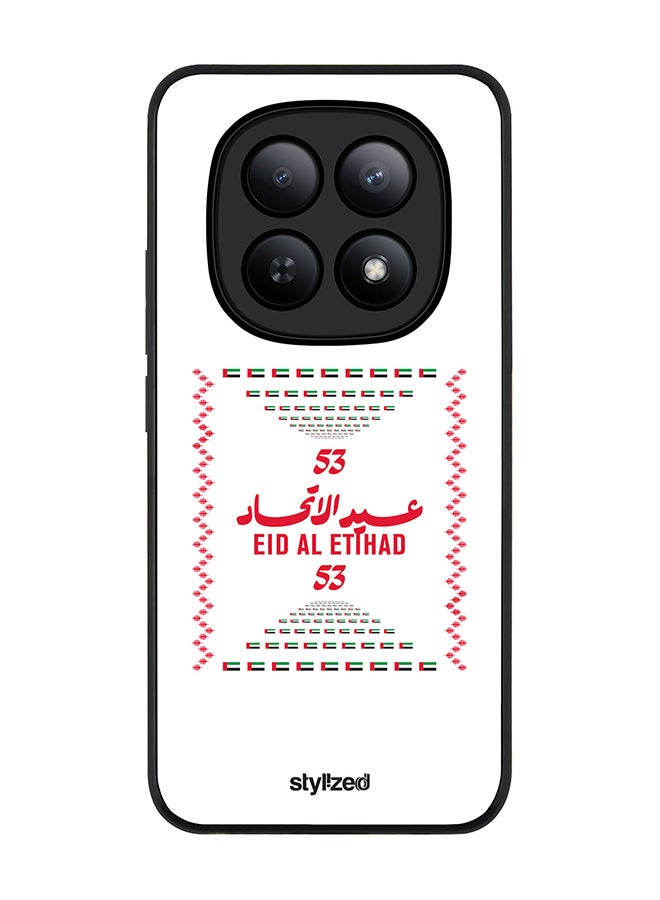 For Xiaomi Redmi Note 15 5G / Poco M8 Case,Slim fit Camera Protection, Shockproof Thin Phone cover  - Eid Al Etihad 53 National Day Poster Design White