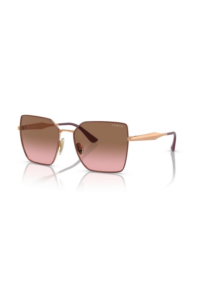 Vogue Eyewear Women'S Vo4284S Square Sunglasses, Top Bordeaux/Rose Gold/Pink Gradient Brown, 56 Mm - Image 2