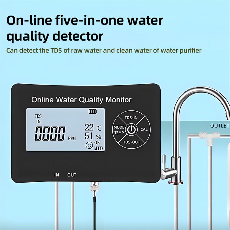 5 in 1 PH Meter for Water One Click Calibration Digital Water Quality Tester EC/TDS/PH/Temperature/Humidity Meter with 1pcs PH and 2pcs TDS Sensor Storage Box for Drinking Water Pool Aquarium - Image 5