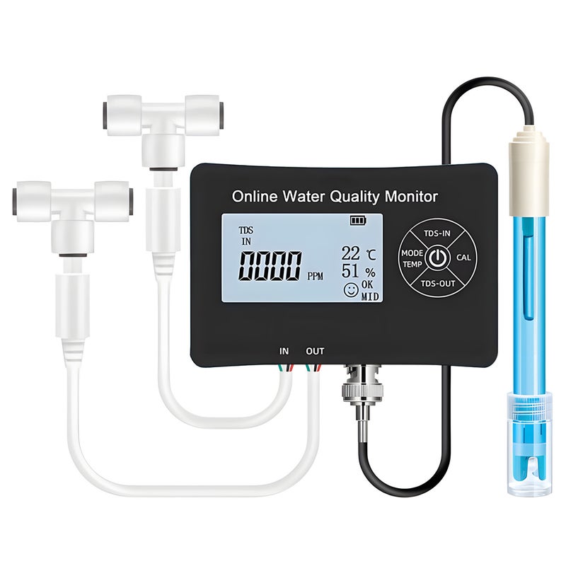 5 in 1 PH Meter for Water One Click Calibration Digital Water Quality Tester EC/TDS/PH/Temperature/Humidity Meter with 1pcs PH and 2pcs TDS Sensor Storage Box for Drinking Water Pool Aquarium - Image 3
