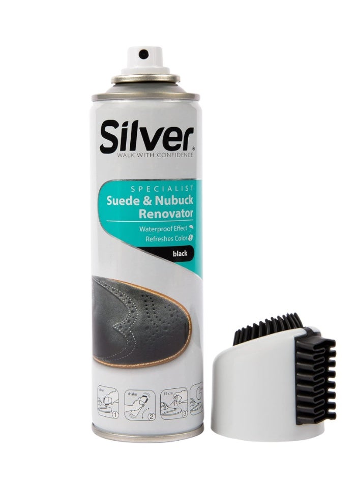 Silver Suede Color Restorer - Restores, Dyes & Coloring for Faded Suede Sneakers, Shoes, Boots, Jackets, Purses & More - 8.5oz, Black - Image 1