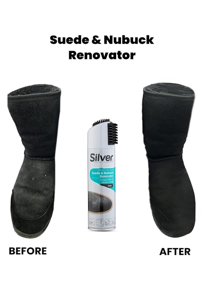 Silver Suede Color Restorer - Restores, Dyes & Coloring for Faded Suede Sneakers, Shoes, Boots, Jackets, Purses & More - 8.5oz, Black - Image 5