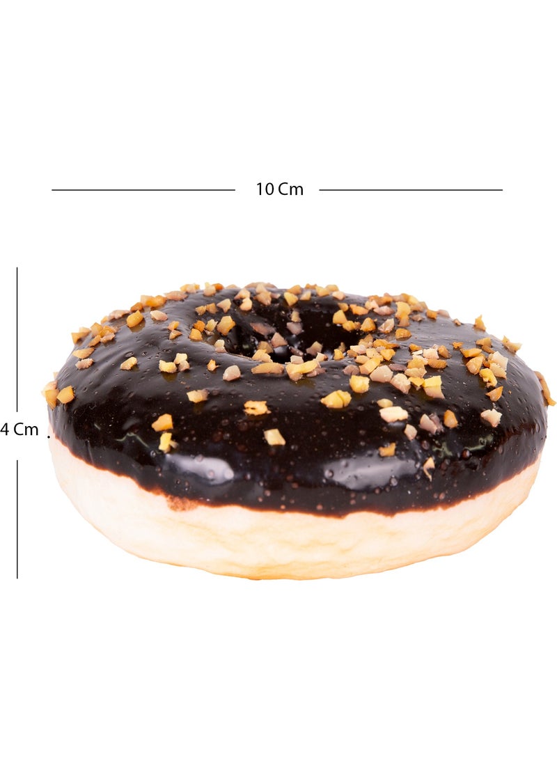 Herdekora Artificial Donut Chocolate with Hazelnut on Top, Black 10X4 Cm.  - Image 3