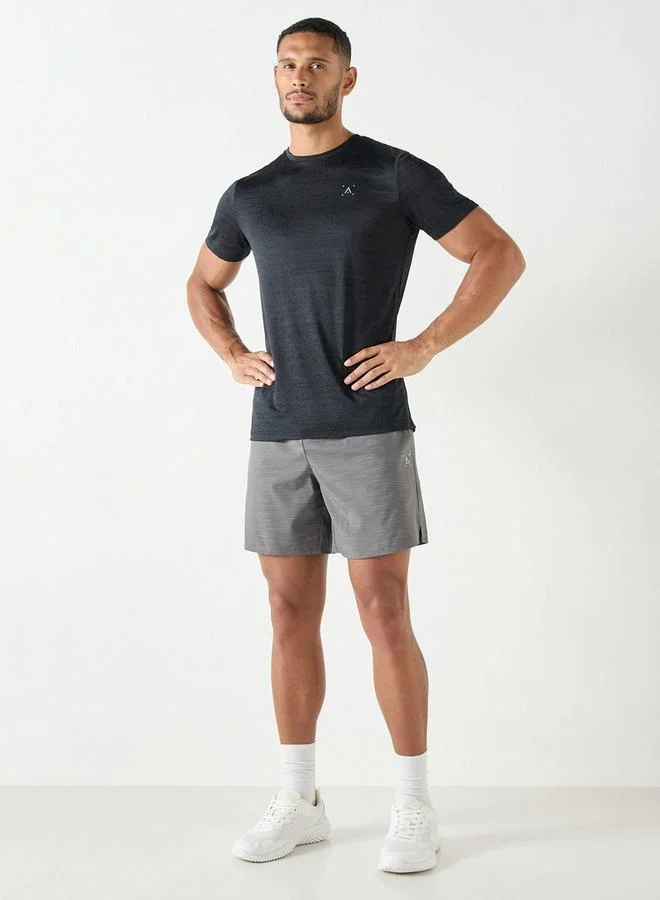 ADOT by Splash Textured Shorts with Elasticated Waistband and Pockets