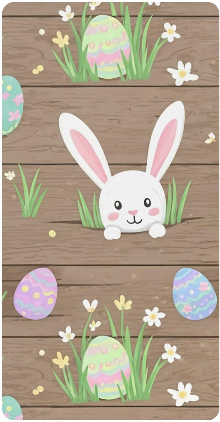 xigua Easter Bunny Baby Crib Sheets, Super Soft Combed Cotton Fitted Sheets, Breathable Skin-Friendly Baby Sheets for Standard Crib and Toddler Mattress & Playard, 39x27x5 Inch - Image 1