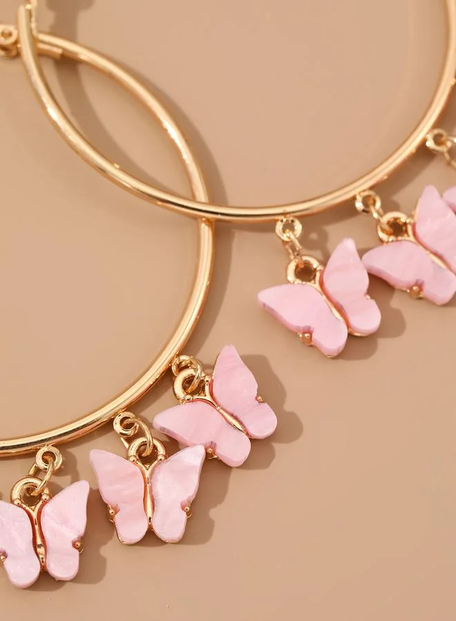 تايك تو Butterfly Hoop Earrings
