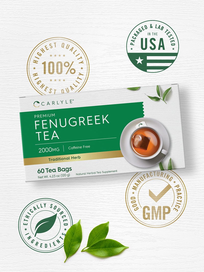 Carlyle Fenugreek Seed Tea | 60 Tea Bags | No Caffeine | Vegetarian, Non-GMO & Gluten Free Herbal Tea Supplement - Image 5