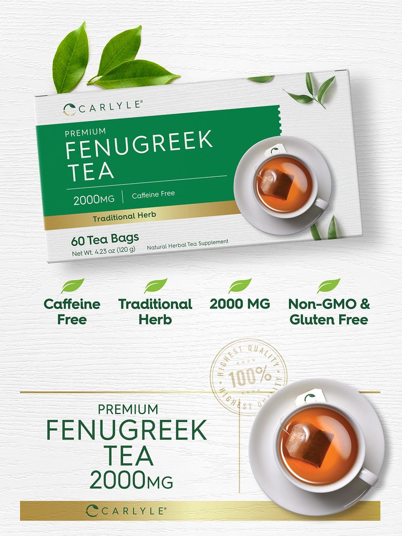 Carlyle Fenugreek Seed Tea | 60 Tea Bags | No Caffeine | Vegetarian, Non-GMO & Gluten Free Herbal Tea Supplement - Image 3