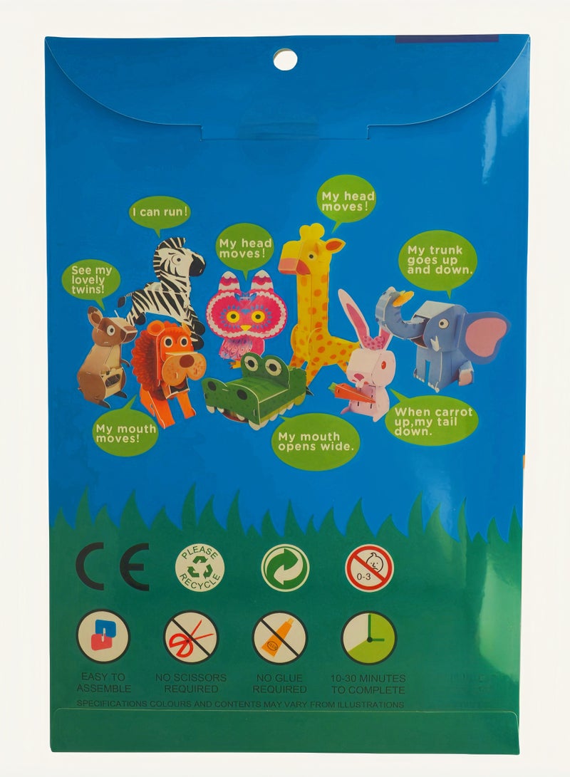 Kids' Zoo Animals DIY Puzzle: 3D Rabbit Paper Model Kit - Easy Build Educational Toy to Boost Spatial IQ - Image 3