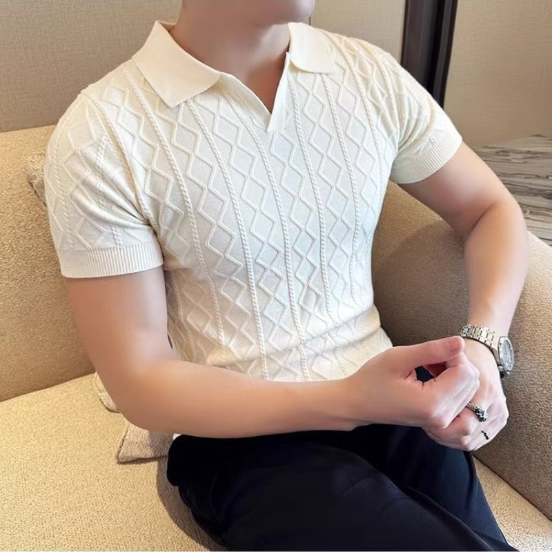 Ice Silk Business Men's Polo Shirt - Breathable & Stylish