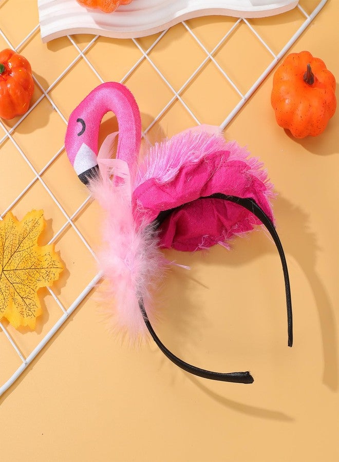 HEALEEP Flamingo Headband for Kids, Pink Flamingo Costume Headpiece, Crazy Hat Party Headwear for Birthday, Cosplay and Photos - Image 5