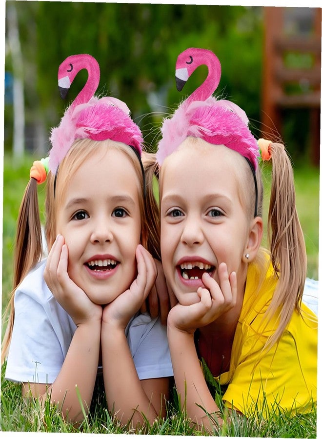 HEALEEP Flamingo Headband for Kids, Pink Flamingo Costume Headpiece, Crazy Hat Party Headwear for Birthday, Cosplay and Photos - Image 4