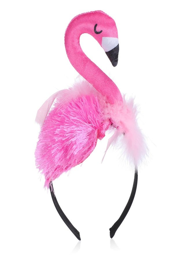 HEALEEP Flamingo Headband for Kids, Pink Flamingo Costume Headpiece, Crazy Hat Party Headwear for Birthday, Cosplay and Photos - Image 1