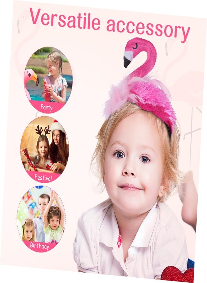 HEALEEP Flamingo Headband for Kids, Pink Flamingo Costume Headpiece, Crazy Hat Party Headwear for Birthday, Cosplay and Photos - Image 3