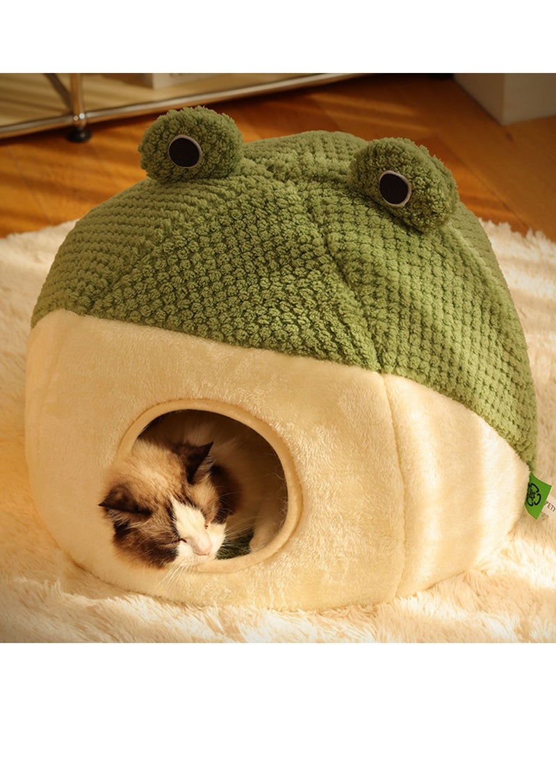 Cat Beds for Indoor Cats - Small Dog Bed with Anti-Slip Bottom, Frog-Shaped Cat/Small Dog Cave with Hanging Toy, Puppy Bed with Removable Cotton Pad, Super Soft Calming Pet Sofa Bed - pzsku/Z634EF4A76D8D1857C7B4Z/45/_/1709086657/77c2b9aa-2f92-41d0-8d53-952e1f5d5f77