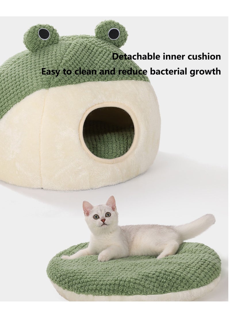 Cat Beds for Indoor Cats - Small Dog Bed with Anti-Slip Bottom, Frog-Shaped Cat/Small Dog Cave with Hanging Toy, Puppy Bed with Removable Cotton Pad, Super Soft Calming Pet Sofa Bed - pzsku/Z634EF4A76D8D1857C7B4Z/45/_/1709086658/7ae843c9-b33f-4557-8a31-3b074bacdff0